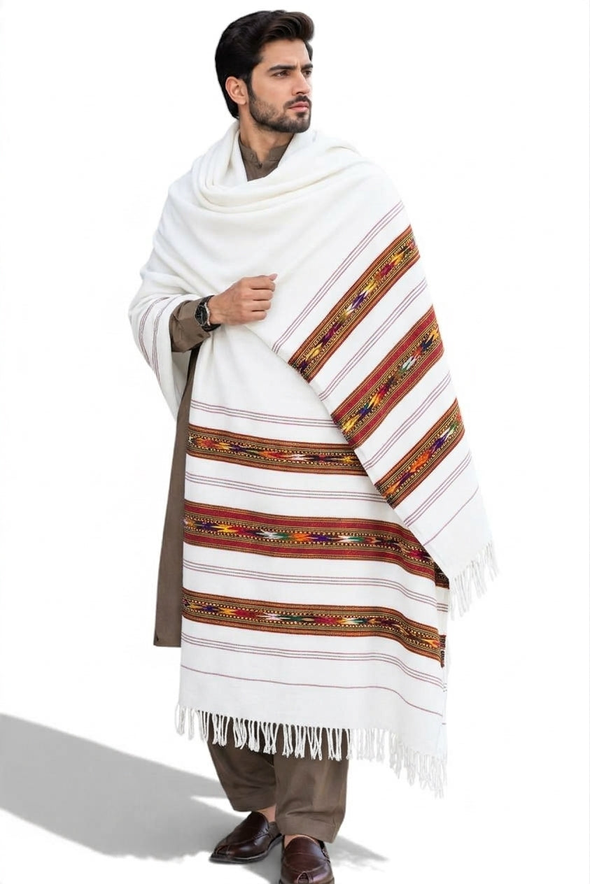 White nylon shawl