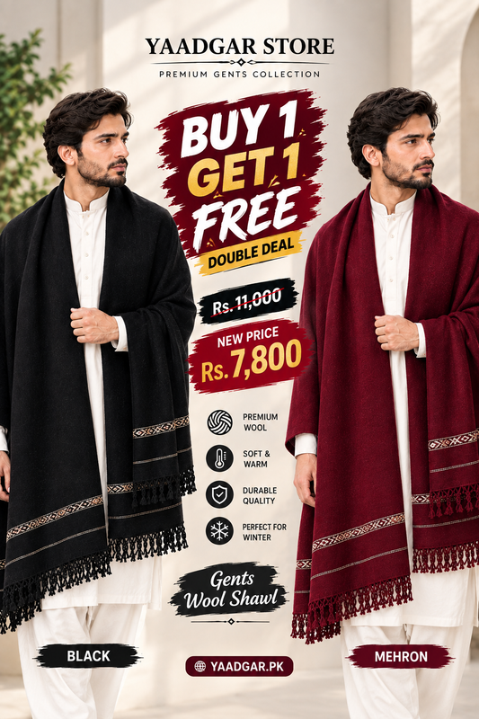 DEAL#1 : Mehroon & Black wool shawl