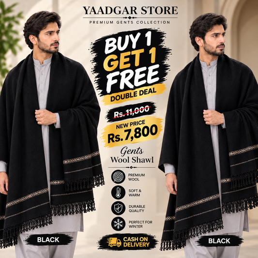 DEAL#5 PAIR OF BLACK WOOLEN SHAWL