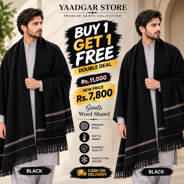 DEAL#5 PAIR OF BLACK WOOLEN SHAWL